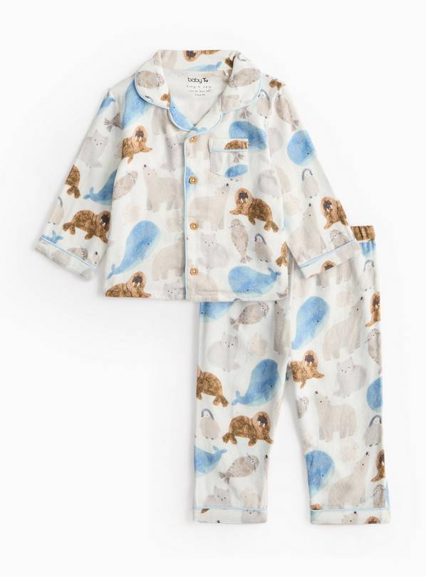 Arctic Animal Woven Traditional Pyjamas 3-6 months